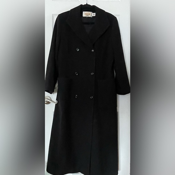 Talbots Jackets & Blazers - Talbots Classic Black Double-Breasted Wool Full Length Pea Coat size 14